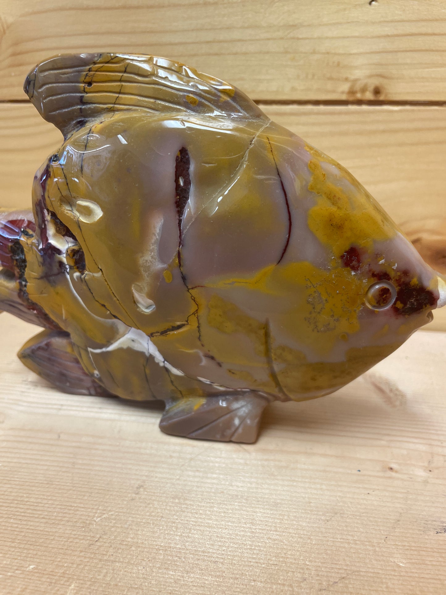 Natural MOOKITE Stone- Hand Crafted Fish carving