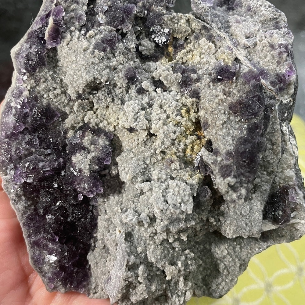 TANZANITE FLUORITE IN SPHALERITE MATRIX, BABY CUBIC FORMATIONS 4”x3.5”