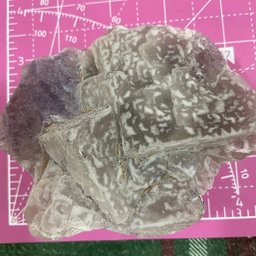 4”x3” Lavender purple fluorite w/ Sugar- step cubic XL cubes
