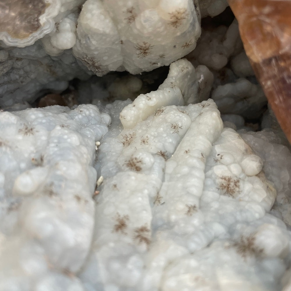 OH MY🤩 Hard to find XL RAW VOLCANO AGATE SPECIMEN semi polished 6”x6”x8” W/stand