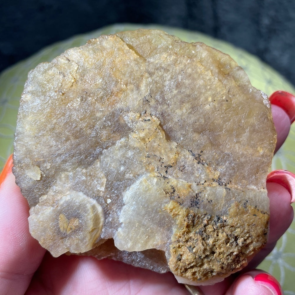 YELLOW FLUORITE- Raw natural crystal cluster STRONG PURPLE UV HARD 3”x3”