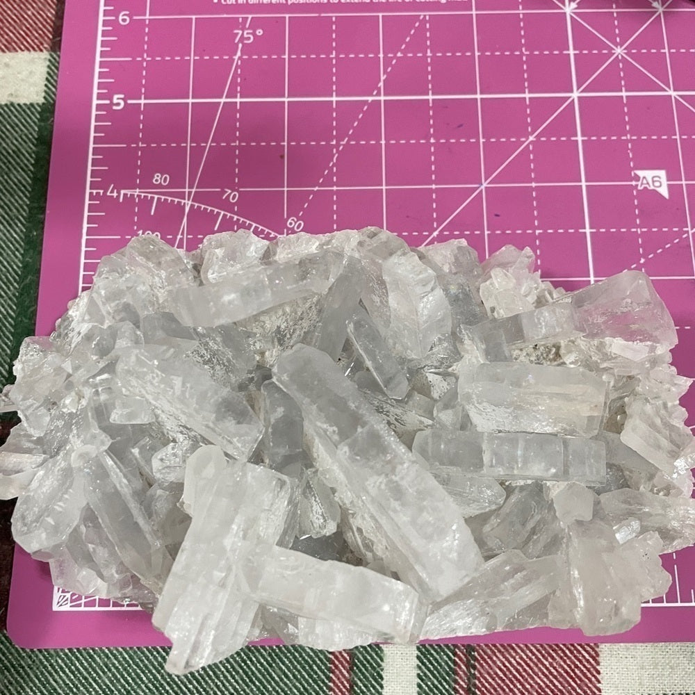 CRYSTAL CLEAR BARITE CLUSTER- CHECK OUT ALL THE RAINBOWS 6”x3.5”- STUNNING