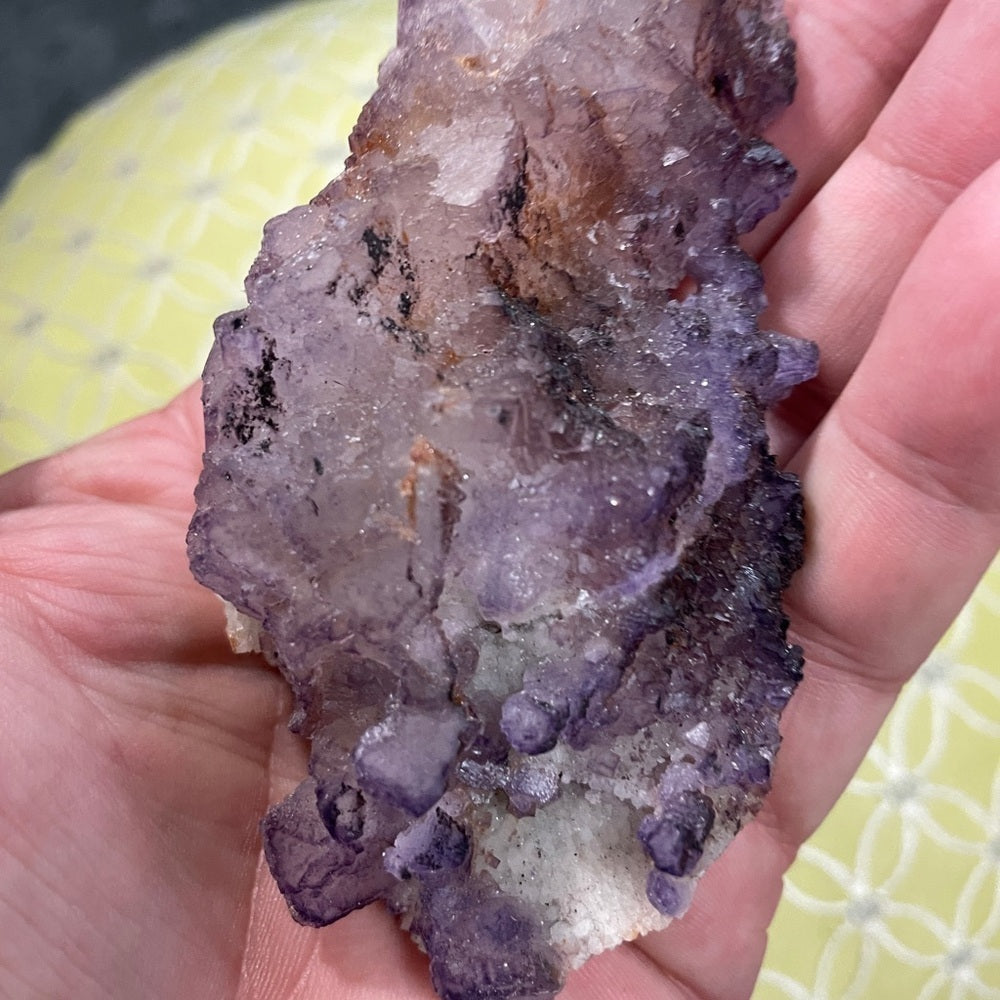 BABY CUBIC FORMATION-FLUORITE COVERS DRUZY SPHALERITE, 3”x2”