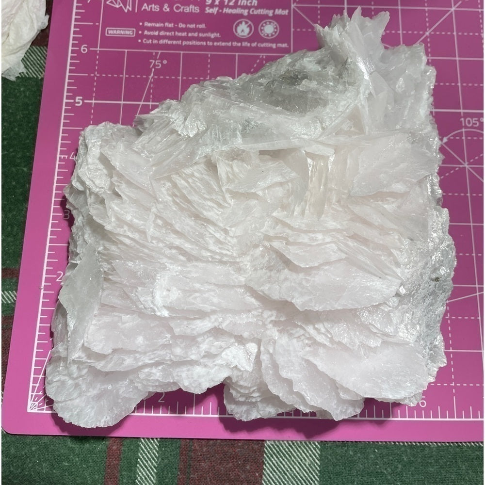 Raw crystal- PINK CALCITE- strong red UV reaction SHOW PIECE 6”x6”- 3”thick