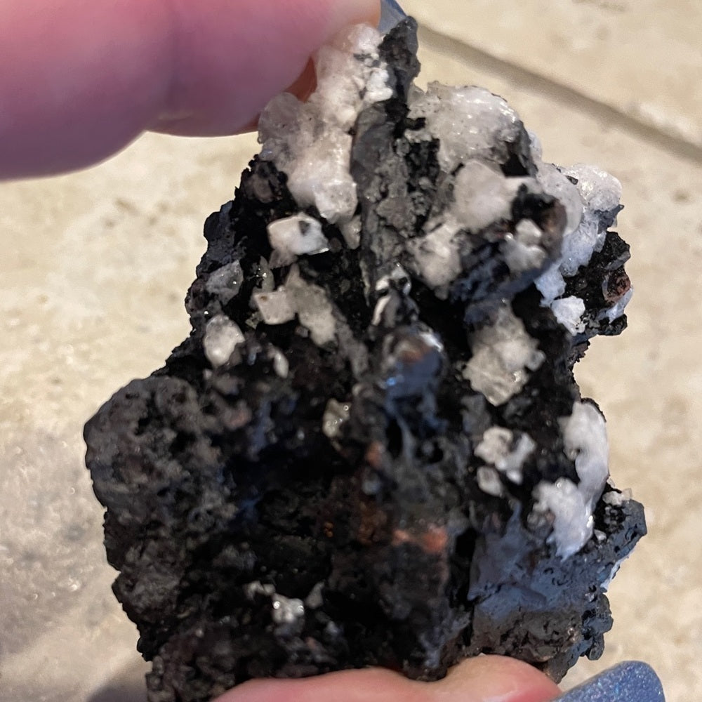 Raw crystal cluster- UNIQUE BLACK HAUSMANNITE 3”x2”