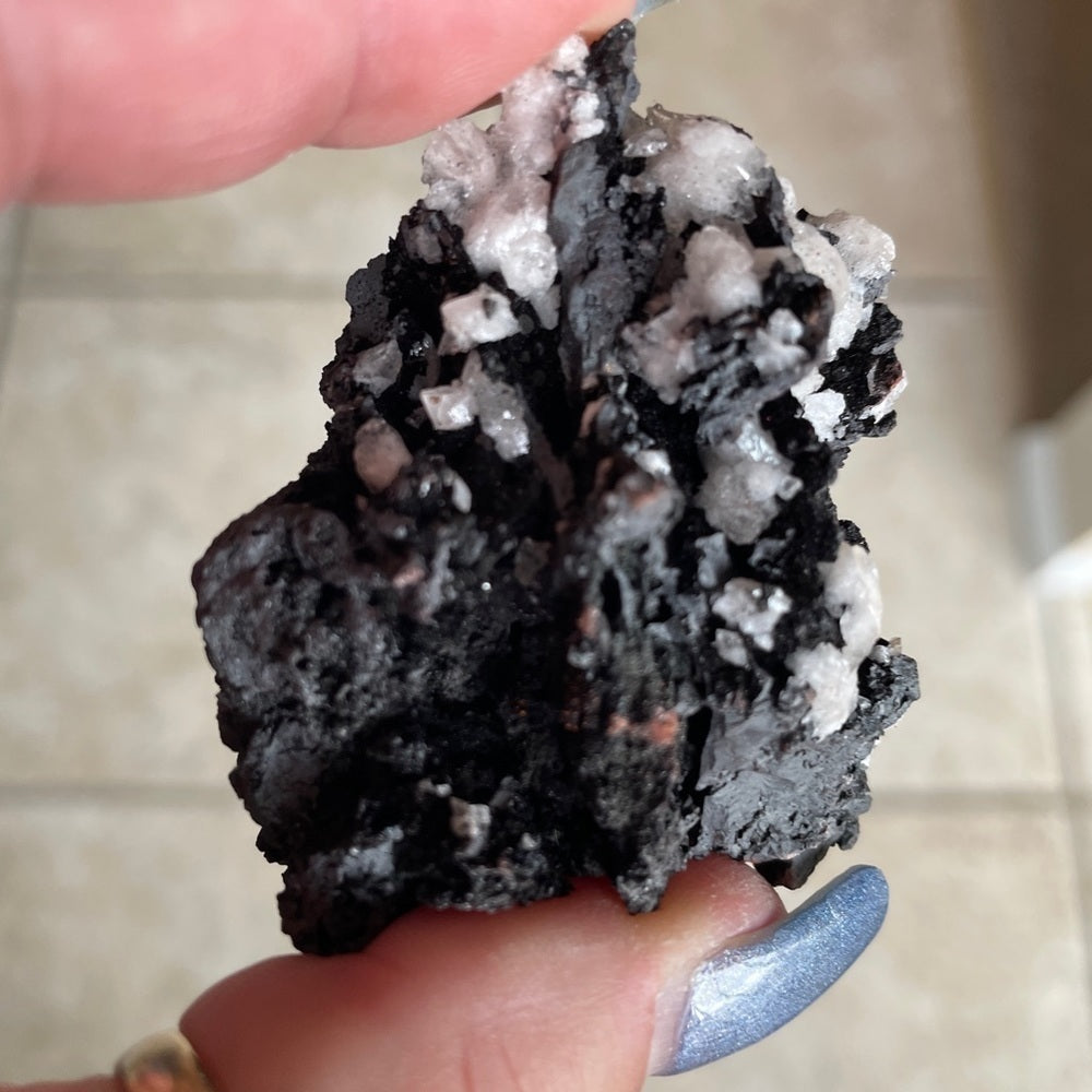 Raw crystal cluster- UNIQUE BLACK HAUSMANNITE 3”x2”