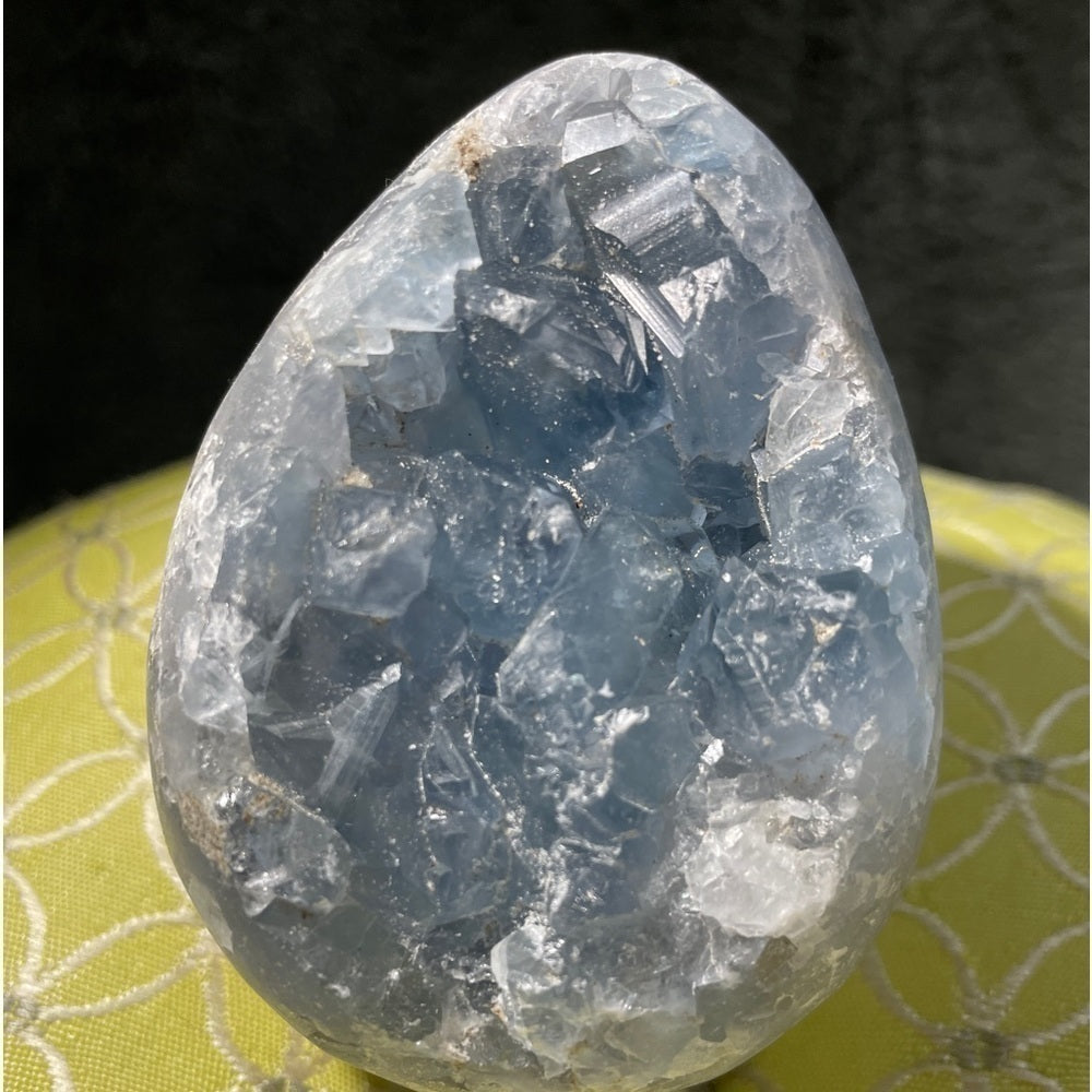 Raw crystal cluster - Blue Celestite “egg” shape- perfect Easter gift 4”tall 3”