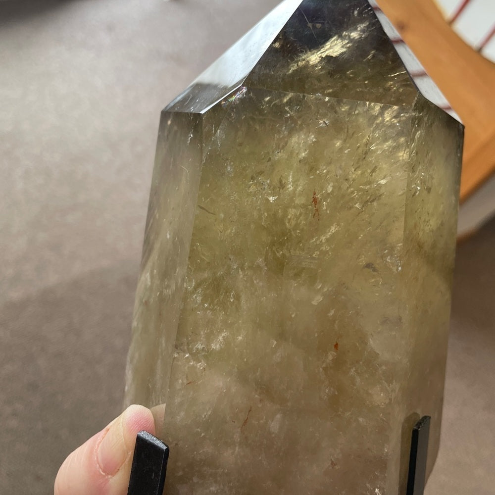 WOWZER- Huge Smokey citrine quartz w/ custom stand 4.87 LBS 2.16 KGS 11.8 “ w/s