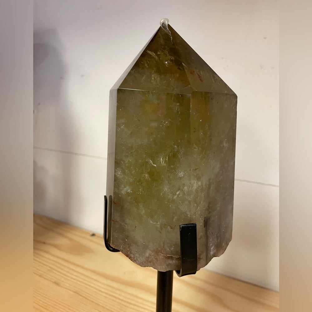 WOWZER- Huge Smokey citrine quartz w/ custom stand 4.87 LBS 2.16 KGS 11.8 “ w/s