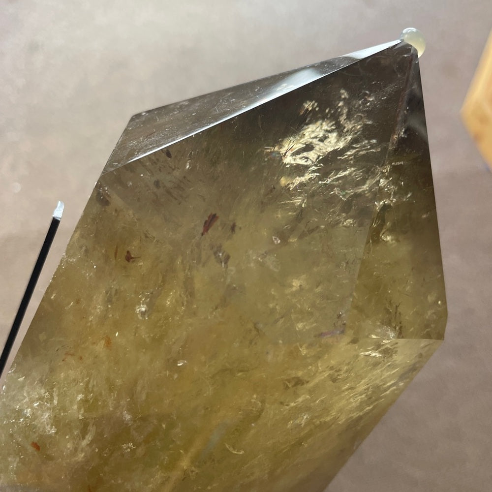WOWZER- Huge Smokey citrine quartz w/ custom stand 4.87 LBS 2.16 KGS 11.8 “ w/s