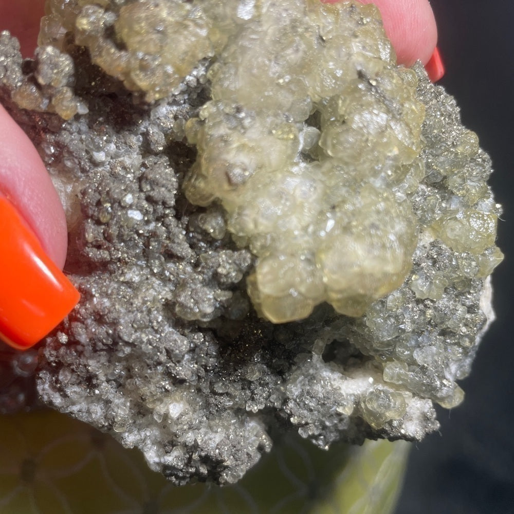 RARE- PYRITE CLUSTER- green genuine crystals- hard to find-