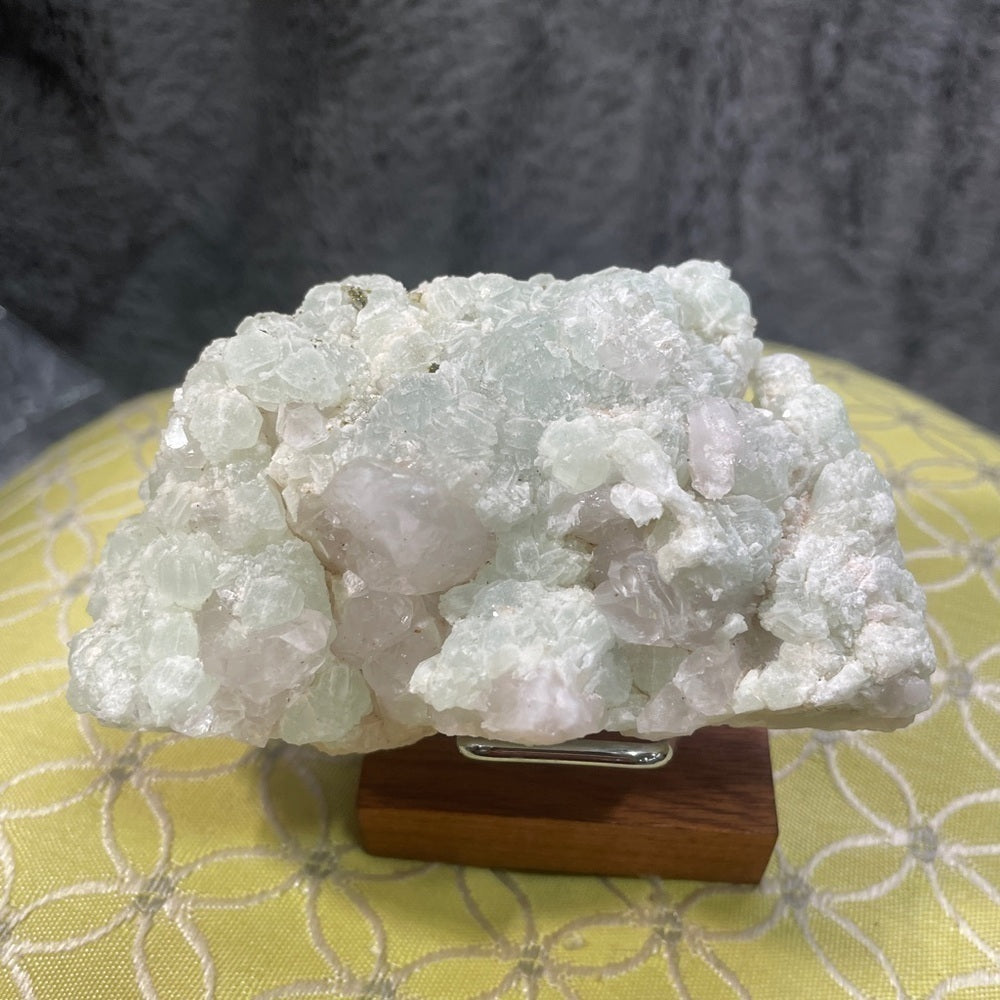 NATURAL CLEAR QUARTZ /DIAMOND QUARTZ COVERED IN PREHNITE 2.5”x2”