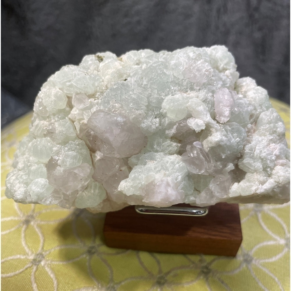 NATURAL CLEAR QUARTZ /DIAMOND QUARTZ COVERED IN PREHNITE 2.5”x2”