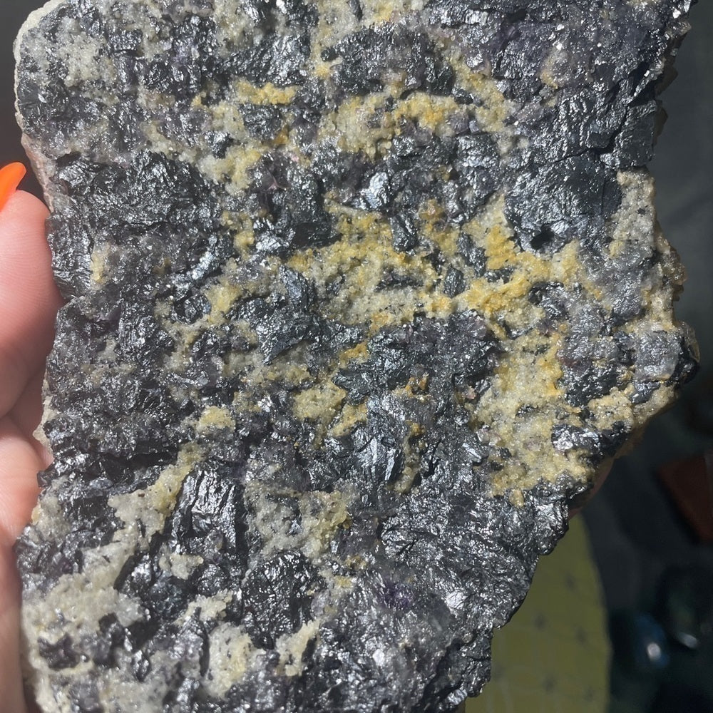 Candle quartz - 2 sided- RARE- green fluorite with all pyrite side 6”x4.5”