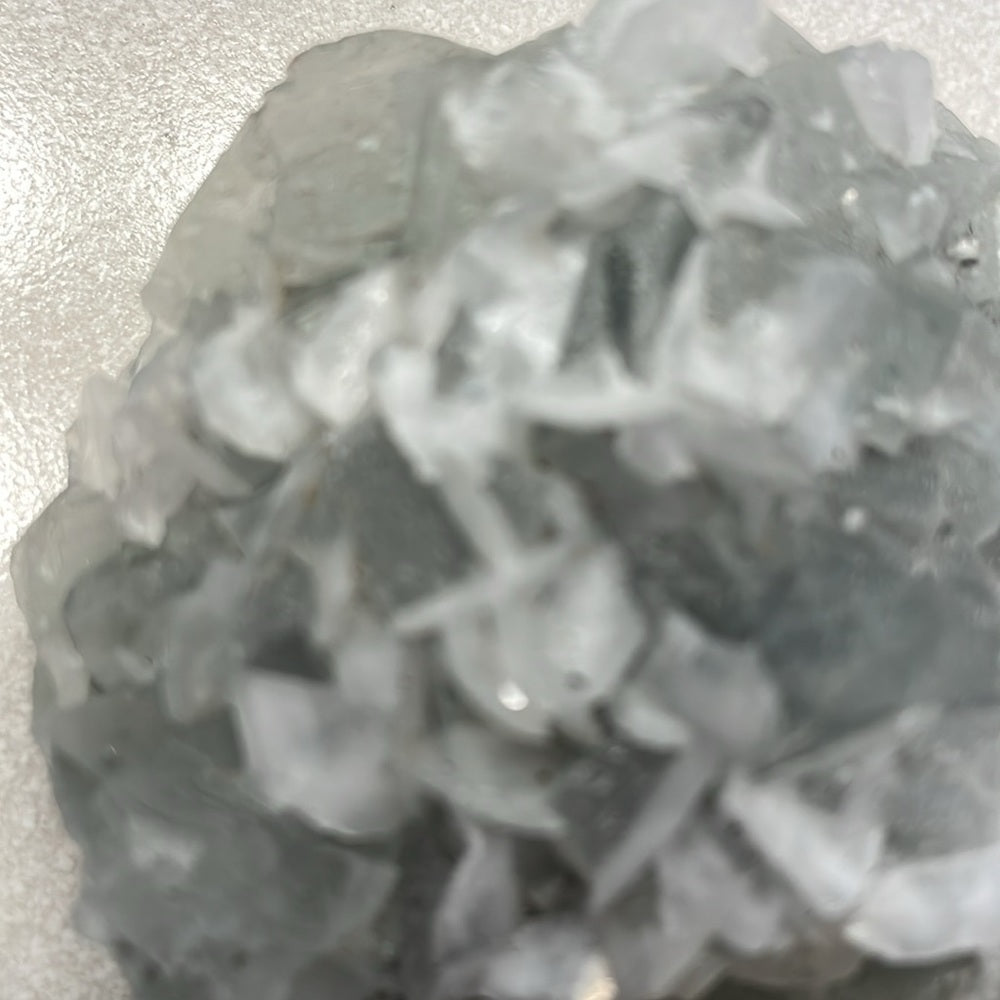 raw Crystal cluster-specimen- genuine green fluorite w/ sugar calcite