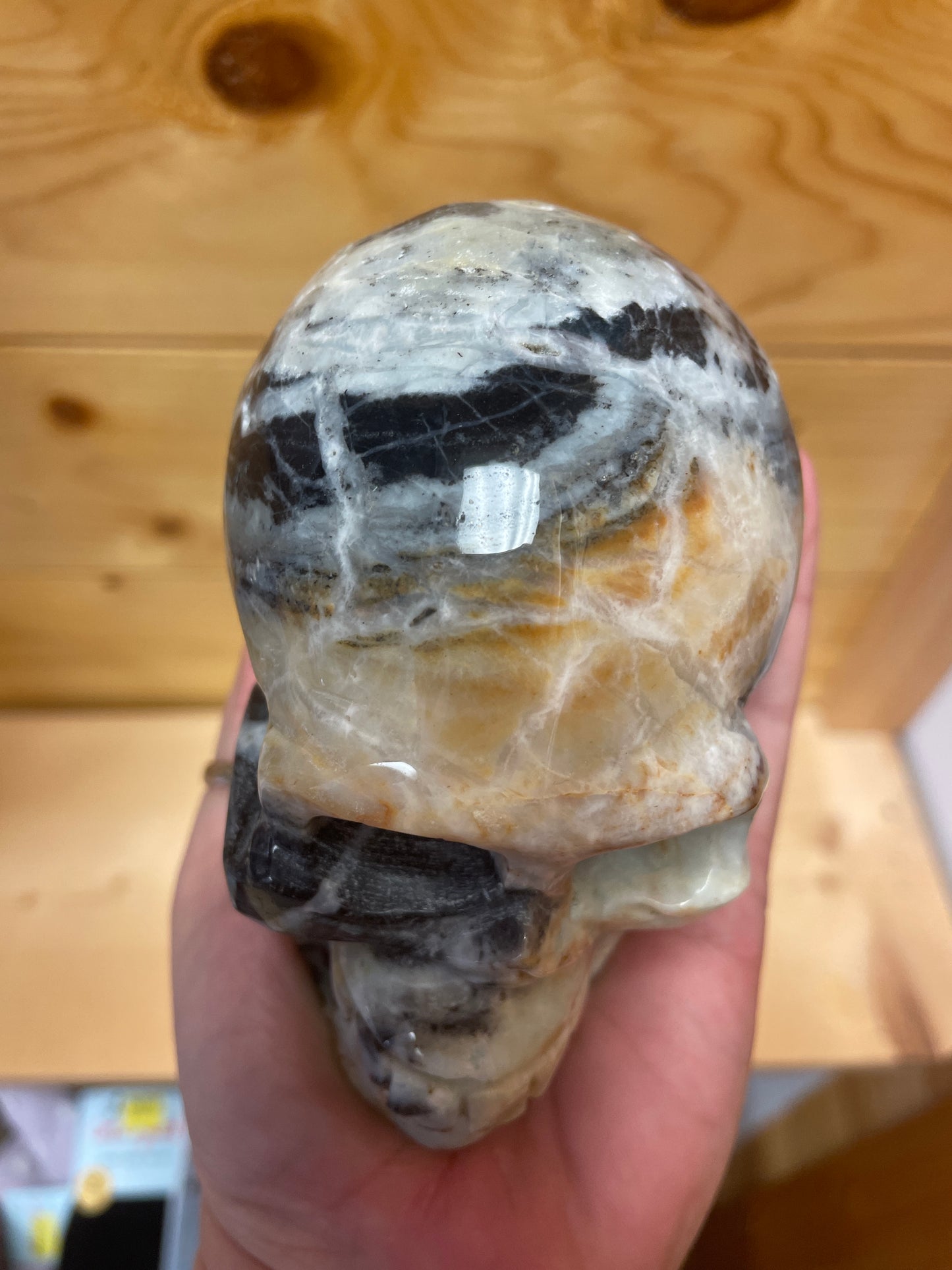 Mexican Lace Agate SKULL carving