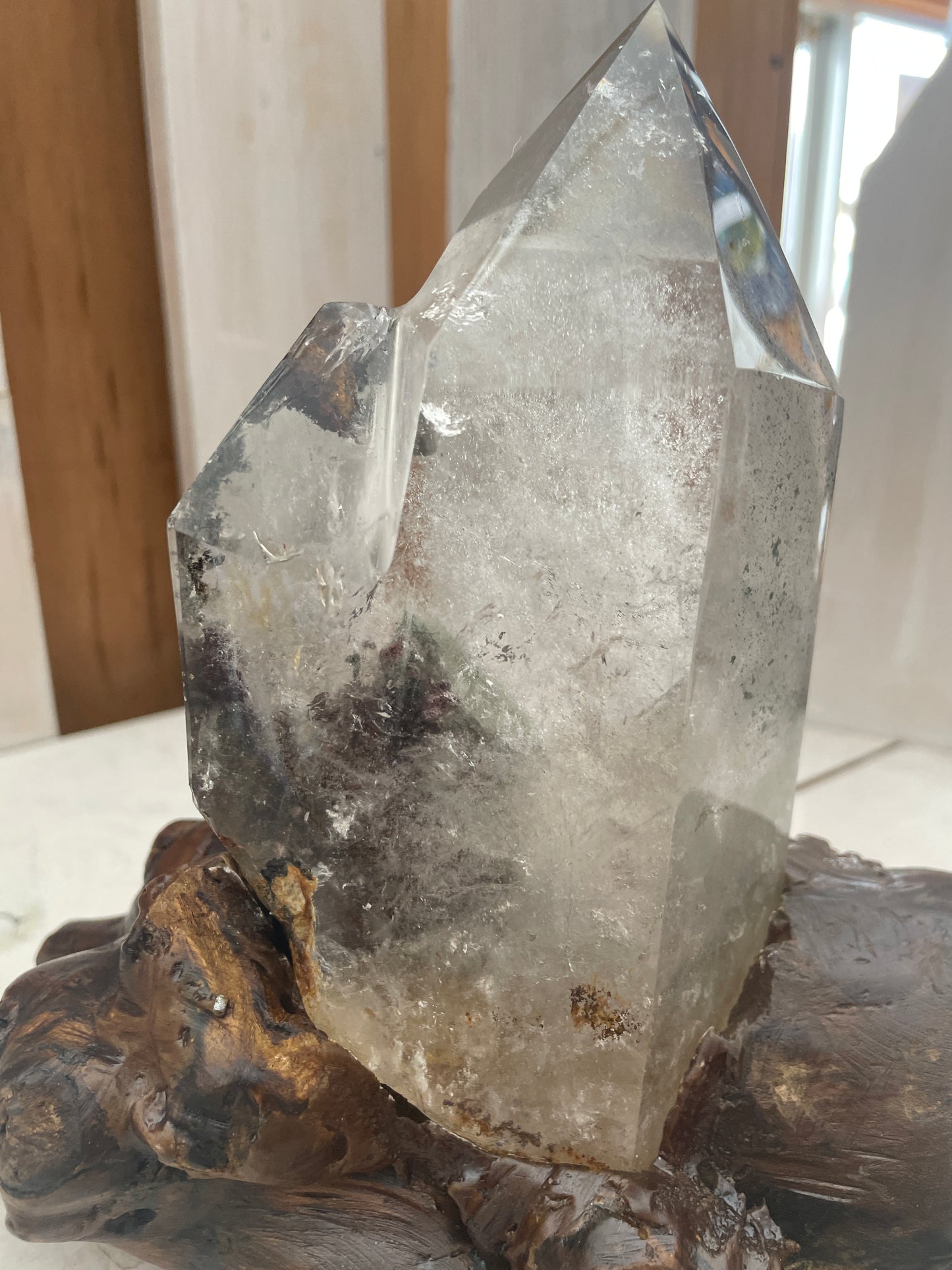 Natural Garden Quartz W/ Custom Stand