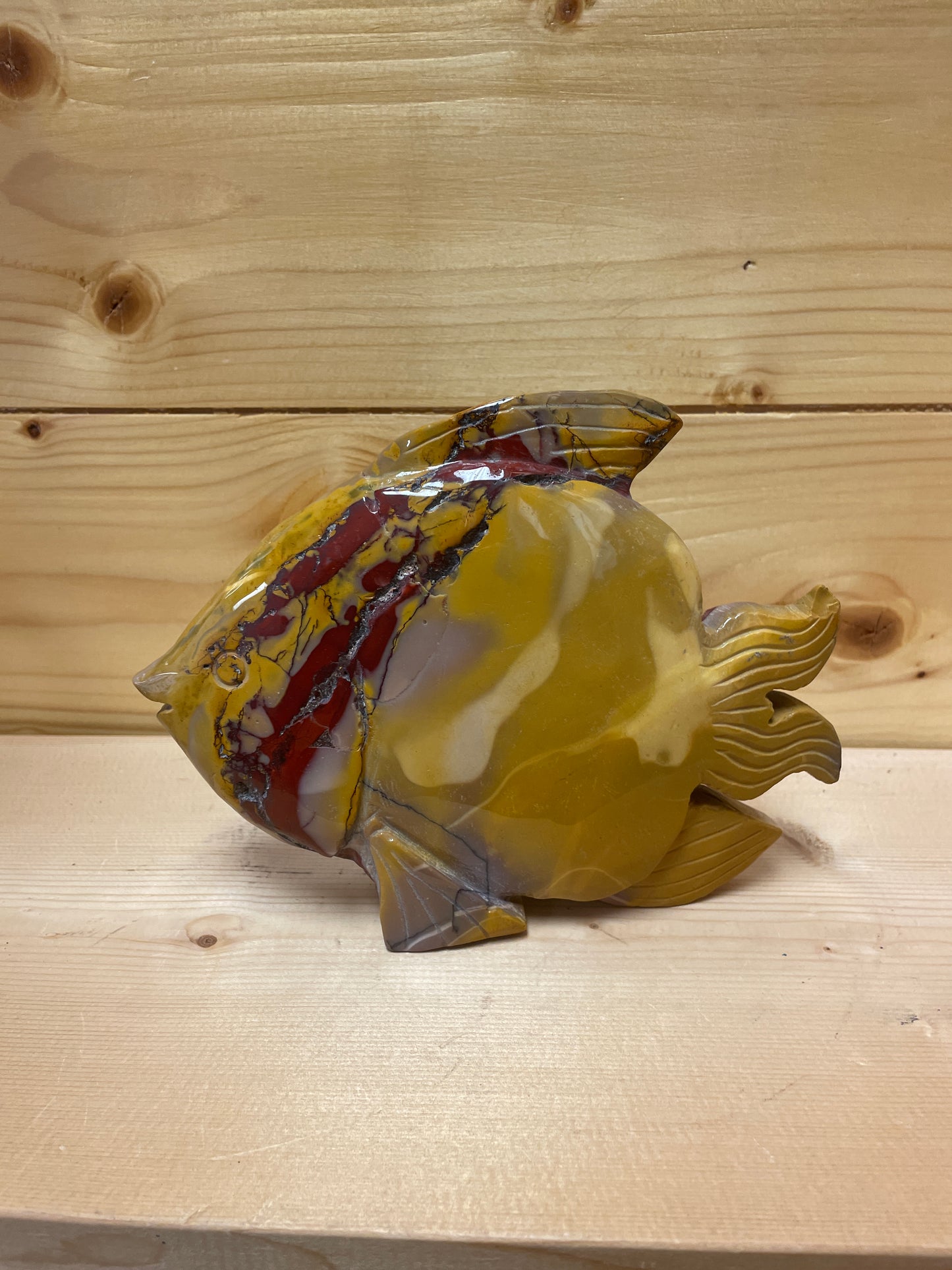 Natural MOOKITE Stone- Hand Crafted Fish carving