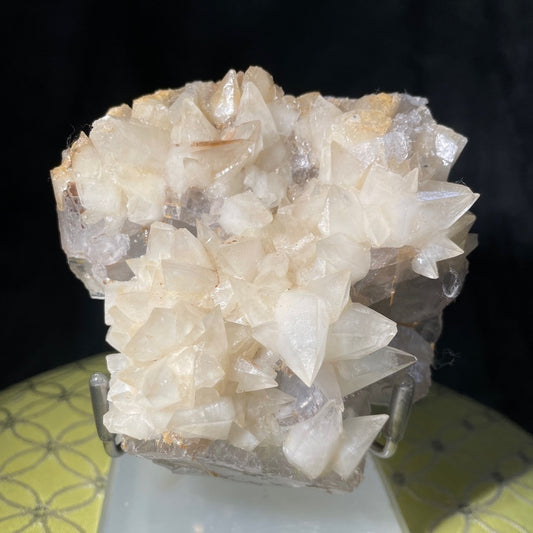 RAW NATURAL DOG TOOTH W/ FLUORITE! STRONG PURPLE UV 4”x3.5”x3” STATEMENT