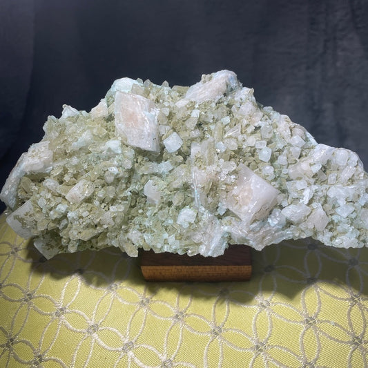 Raw crystal cluster- RARE green and clear quartz cluster. 6”x4” show piece