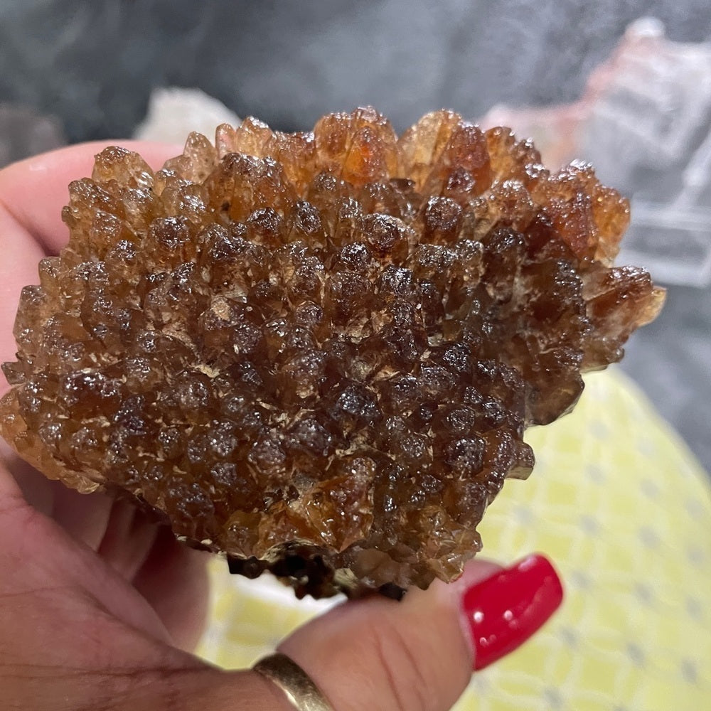 3”x3” “HONEY COMB” fluorite! UNCOMMON, beautiful amber color- ONLY 1