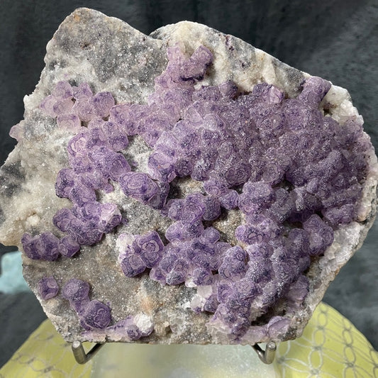 Raw crystals/minerals- SPHALERITE W/ PURPLE FLUORITE- SHOW PIECE HQ PLATE SZ 7”