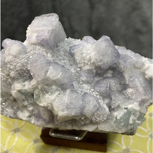 WHITE SUGAR SPHALERITE LARGE CUBE FORMATIONS PALE PURPLE FLUORITE 4.5”x3”