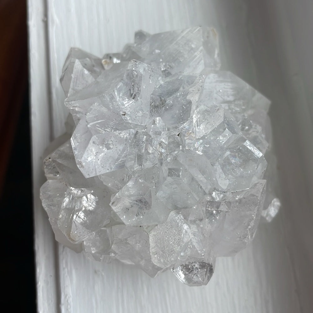 Raw crystal cluster - genuine diamond, clear quartz cluster 2.5” “flower”