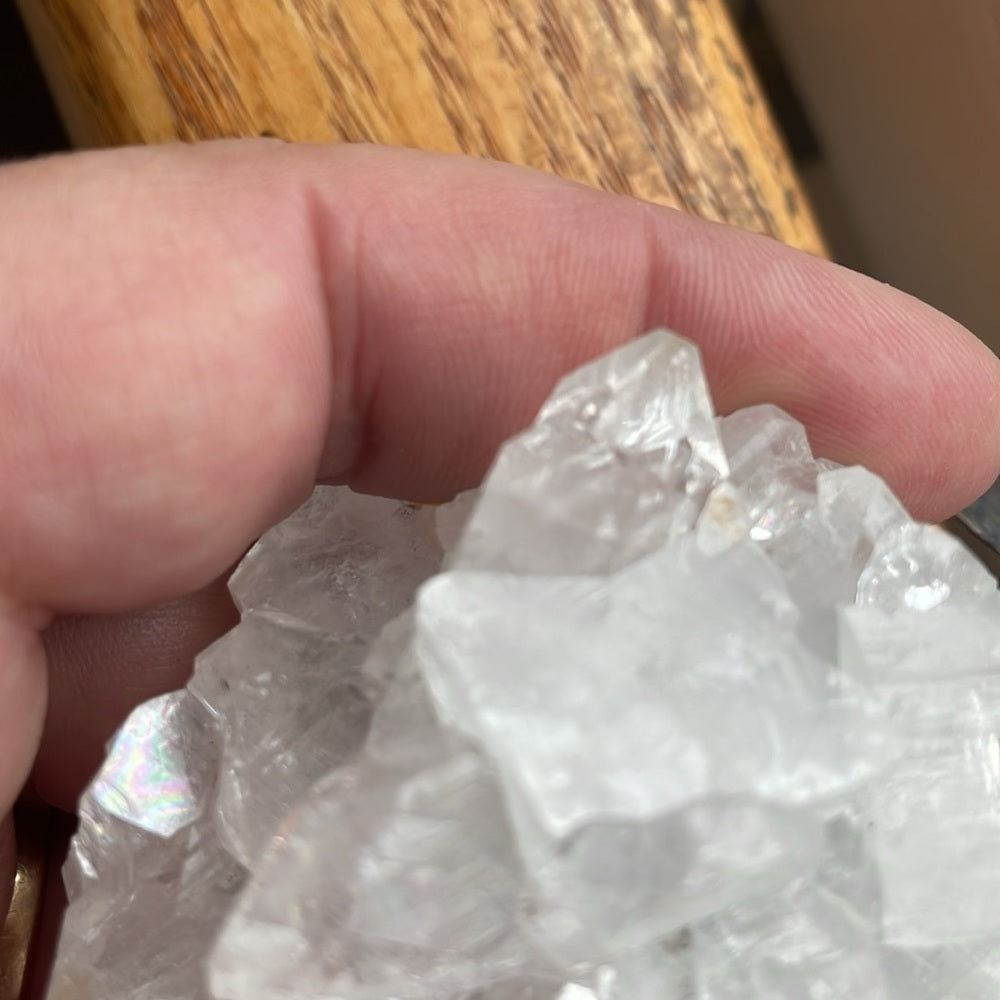 Raw crystal cluster - genuine diamond, clear quartz cluster 2.5” “flower”