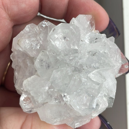 Raw crystal cluster - genuine diamond, clear quartz cluster 2.5” “flower”