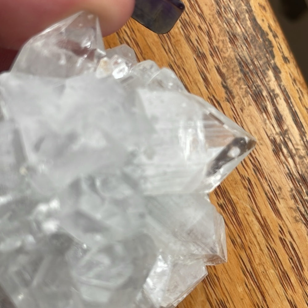 Raw crystal cluster - genuine diamond, clear quartz cluster 2.5” “flower”