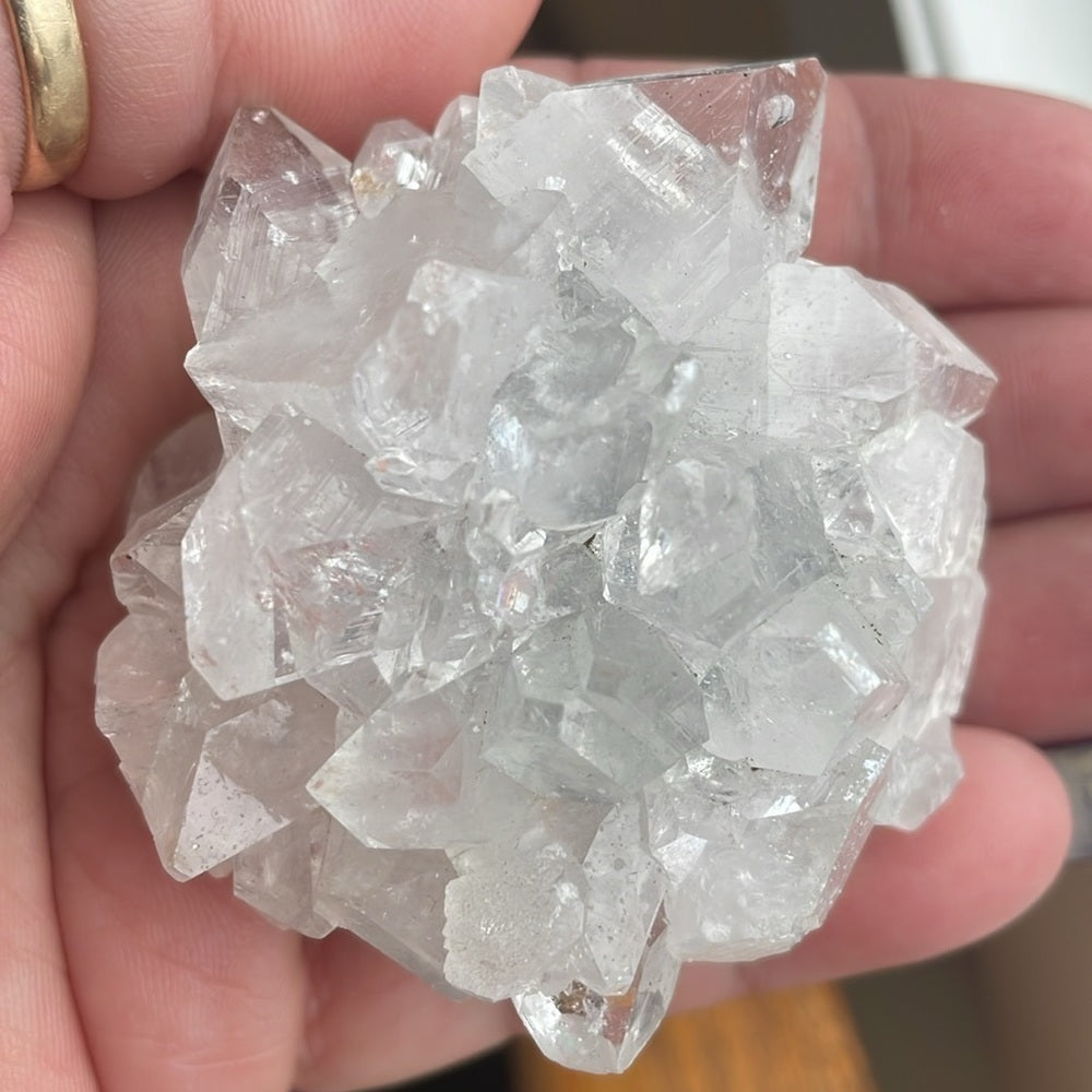 Raw crystal cluster - genuine diamond, clear quartz cluster 2.5” “flower”