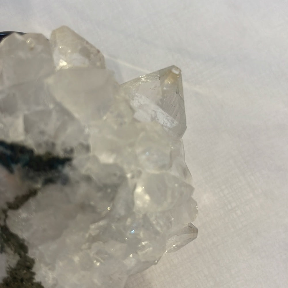 Raw crystal cluster - genuine diamond, clear quartz cluster 2.5” “flower”