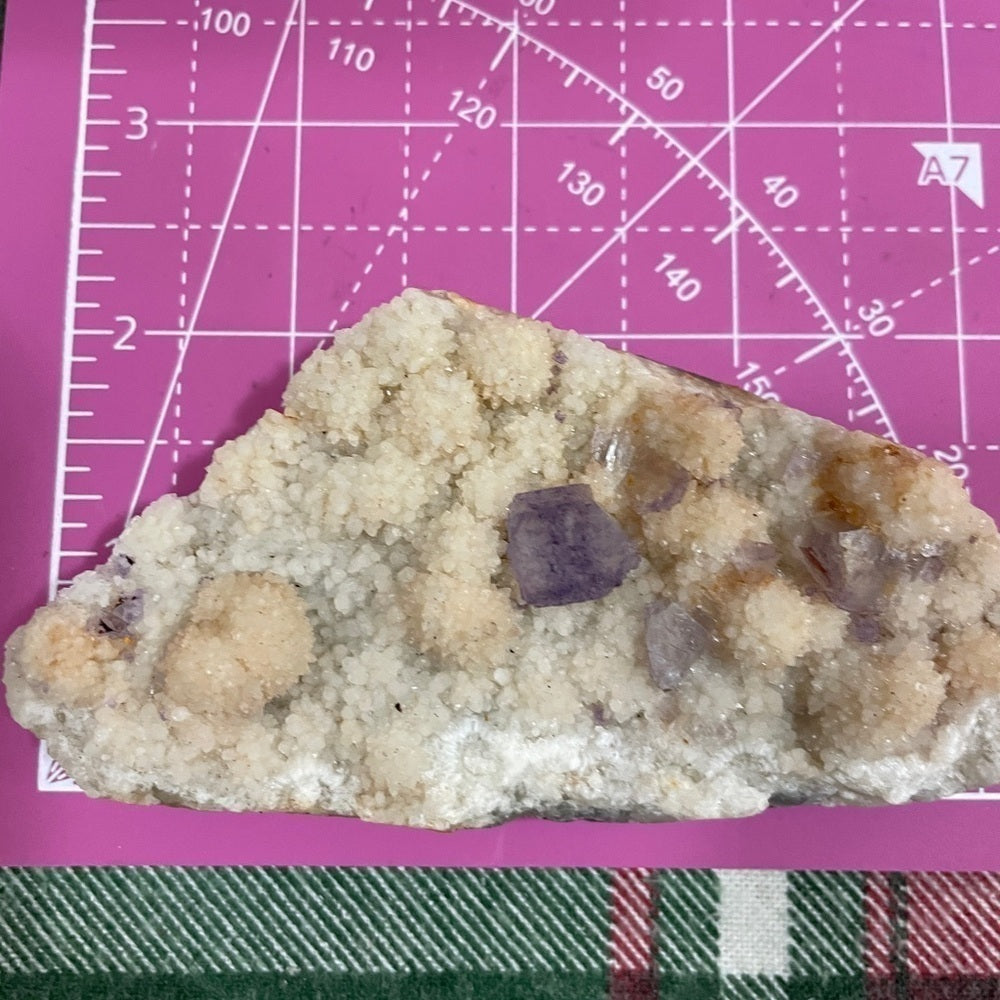 3”x2” sphalerite w/ purple baby cubic formations- strong UV reaction STUNNING