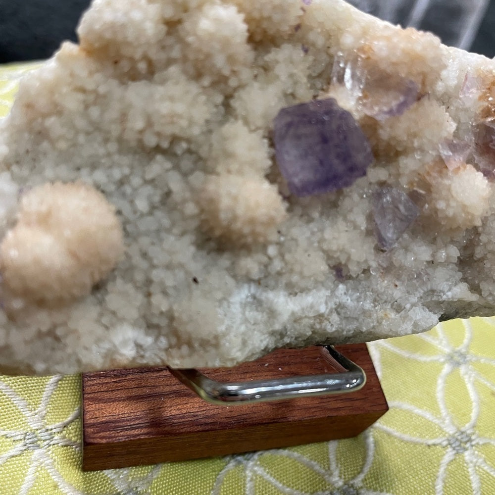 3”x2” sphalerite w/ purple baby cubic formations- strong UV reaction STUNNING