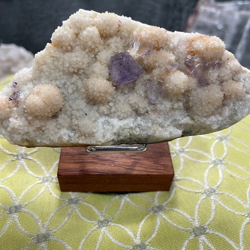 3”x2” sphalerite w/ purple baby cubic formations- strong UV reaction STUNNING