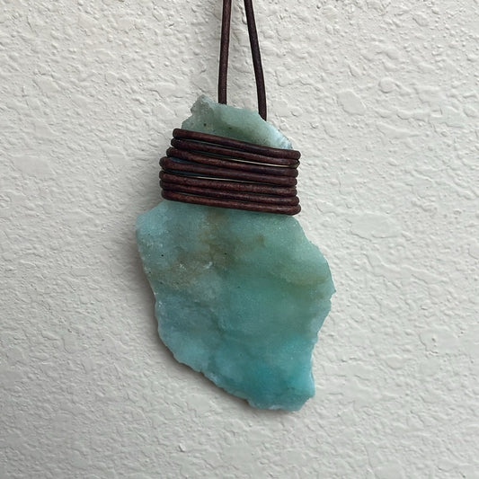 RARE- one of a kind, hard to find Raw Crystal necklace- rough hemimorphite