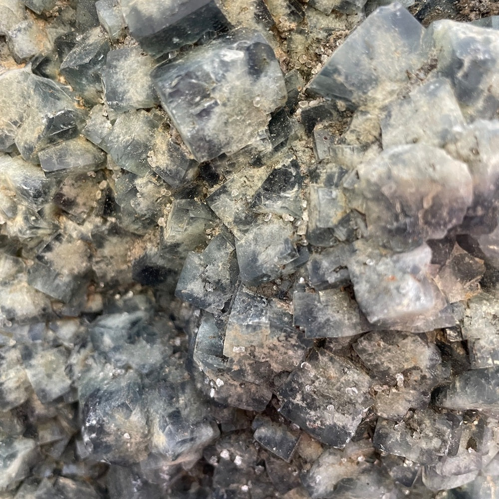 15.7 lb Natural Stunning green fluorite Specimen on custom wood stand, STRONG UV