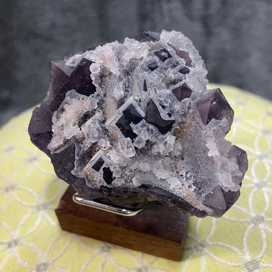 SUGAR CALCITE COATED RAINBOW FLUORITE- 3” STUNNING GREEN, BLUE PURPLE- GEMSTONE