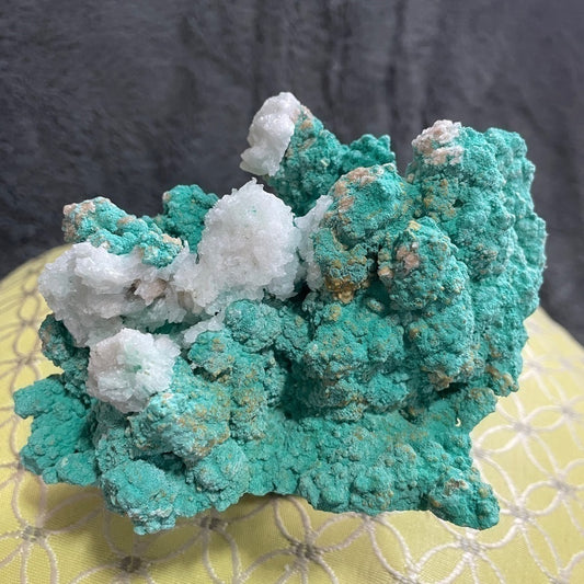 NATURAL ROSASITE CRYSTAL- UNIQUE HARD TO FIND!! 5”x3” TEAL GREEN WHITE FLOWER