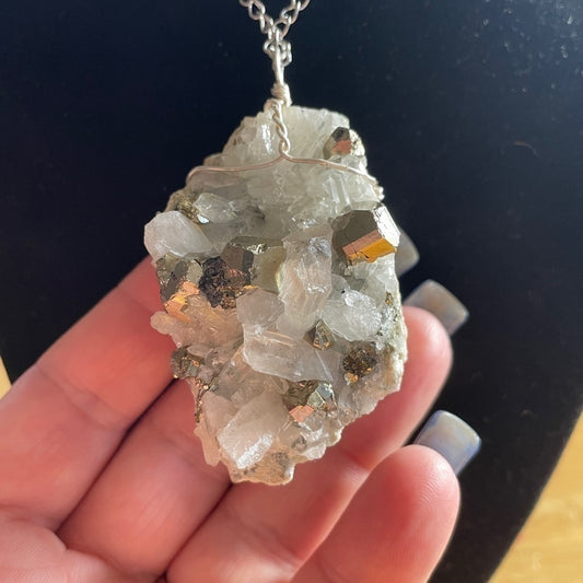 RAW GENUINE CRYSTAL NECKLACE -PYRITE