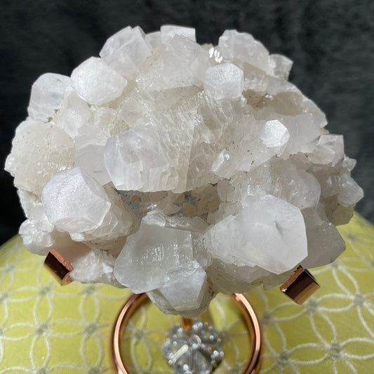 Hard to find “mushroom” calcite- raw crystal cluster-natural strong red UV 4”x3”