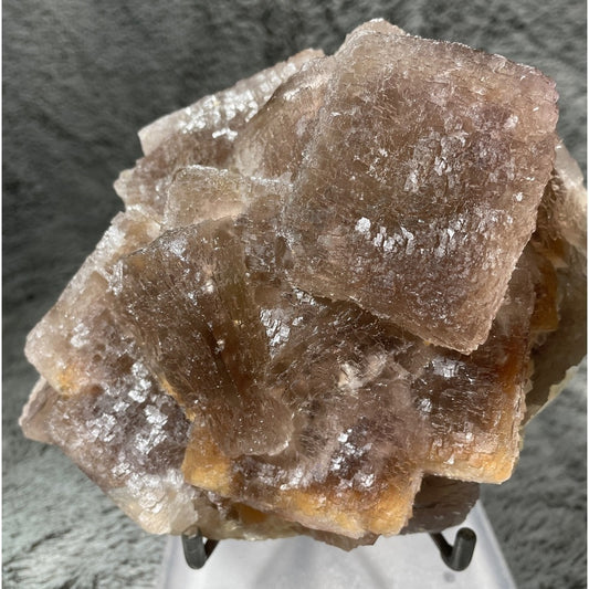 XL RAW SUGAR FLOURITE CRYSTAL CLUSTER 2” cubic formation 6”x5”x3” Blue UV REACT
