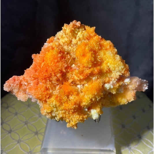 COPY - Raw crystal cluster- YELLOW and ORANGE FLOWER CALCITE w- green UV 4”x3” …