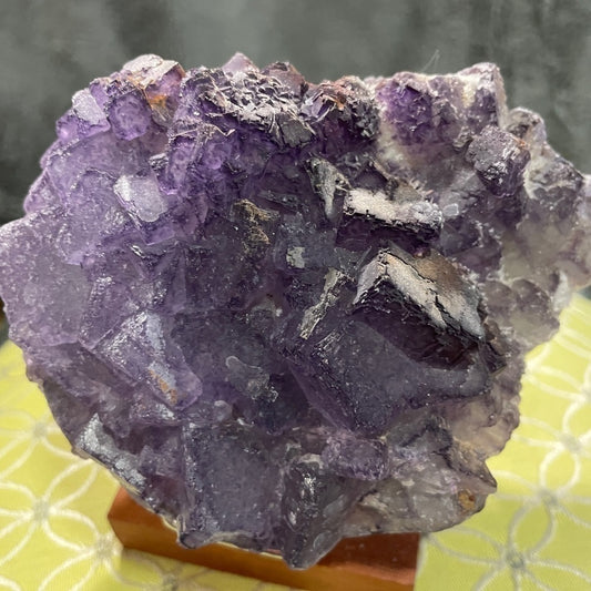 Raw crystal ALL PURPLE CUBIC FLUORITE dusting sugars-5”x3.5” crystal- SHOW PIECE