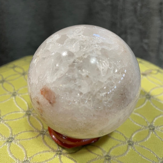Natural clear quartz 2” sphere- clean, sparkle and shine