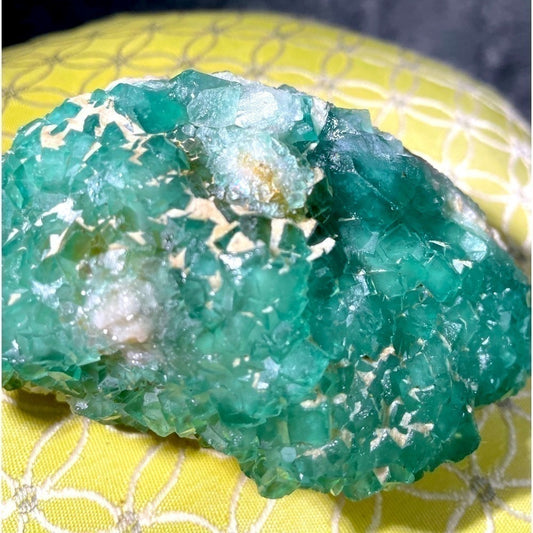 Raw Crystal- green fluorite- baby cubes