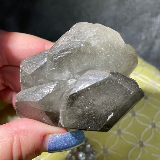Raw crystal- BENZ- calcite classy cluster         3”x2.75”