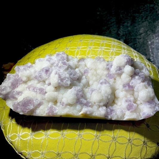 AMAZING- STRONG UV -LARGE sugar calcite with amazing baby purple cubes- 7”x4”x2”