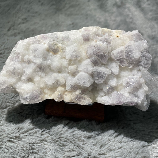 Crystal- sugar calcite- purple cube fluorite.        4.5”x3.5”STRONG UV RECATION